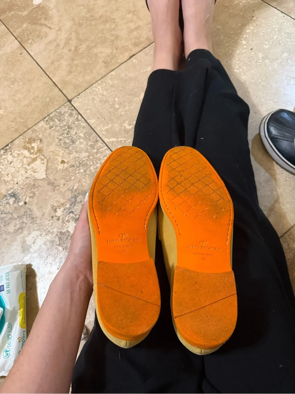 Men's Yellow Suede Penny Loafers